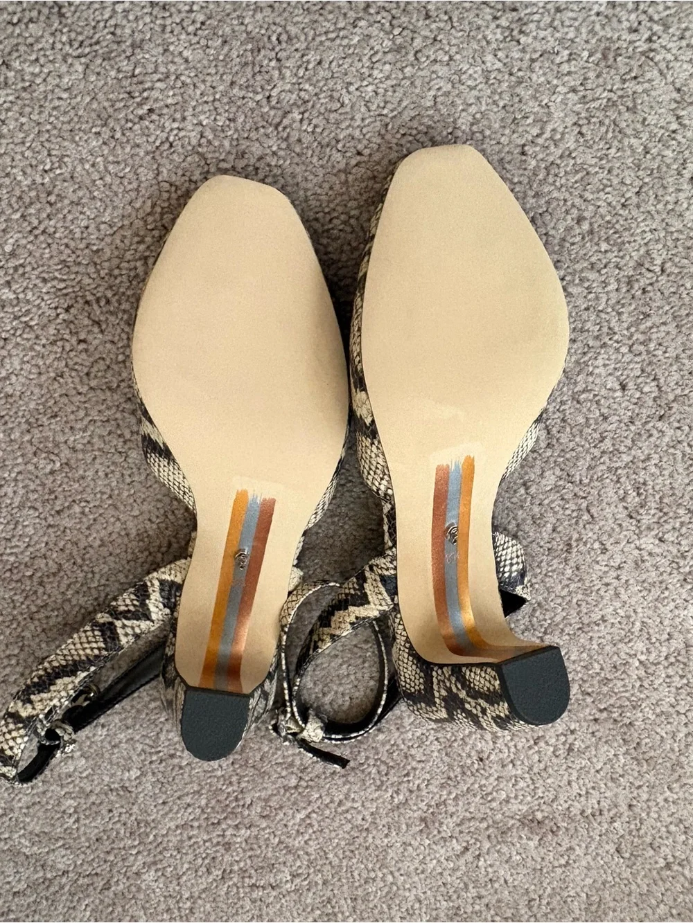 Sam Edelman Wrenna Snake Print Heels in Black and Brown